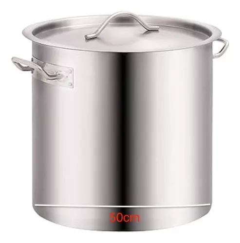 OLLA ACERO INOXIDABLE GRANDE 50CM CON TAPA 100 LITROS - 1