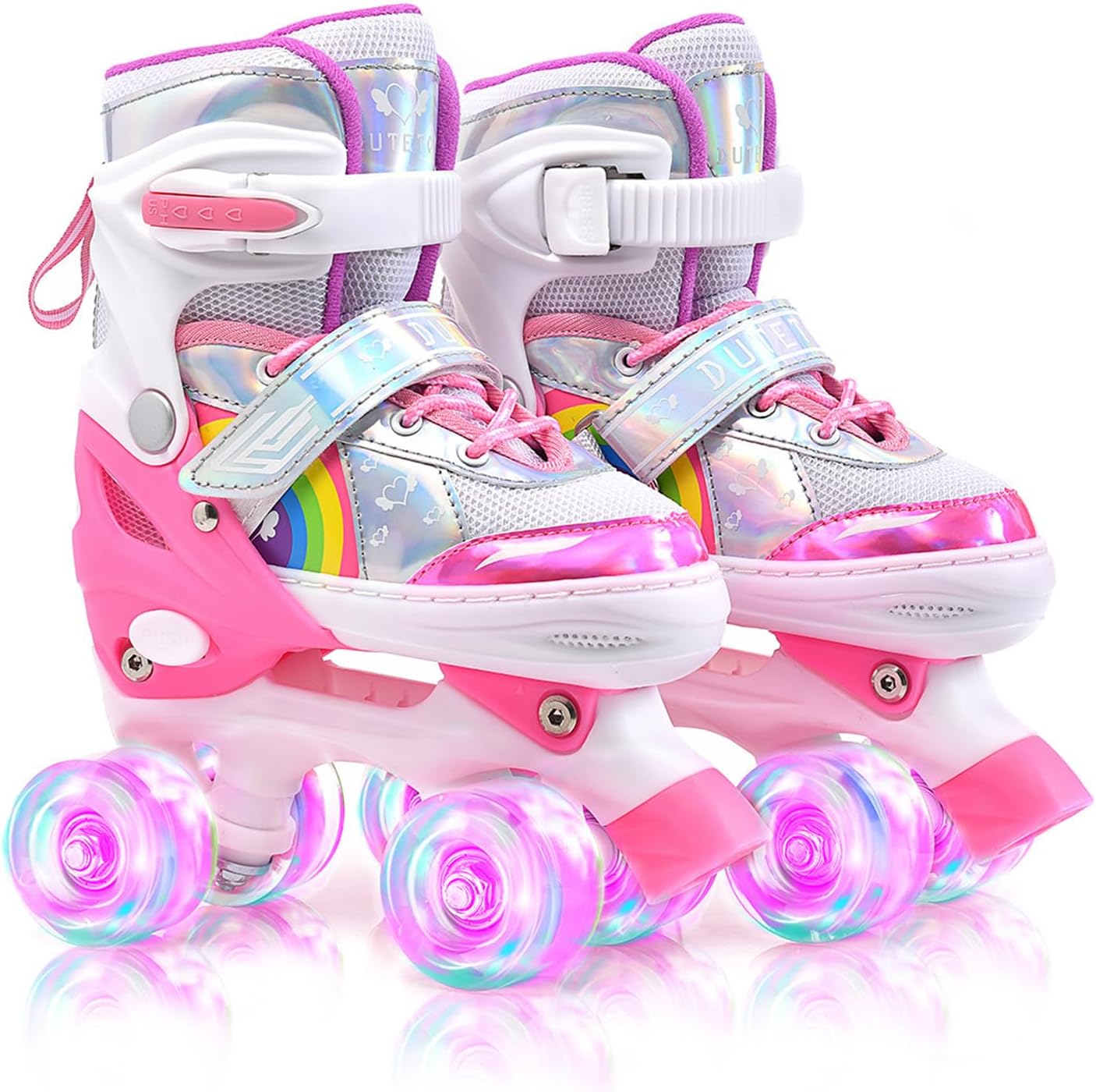 KIT PATINAJE PARA NIÑA PATINES LED CON PROTECCIÓN UNICORNIO - 1