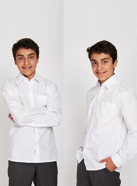 CAMISA ESCOLAR BLANCA UNIFORME BÁSICA CLÁSICA - 1