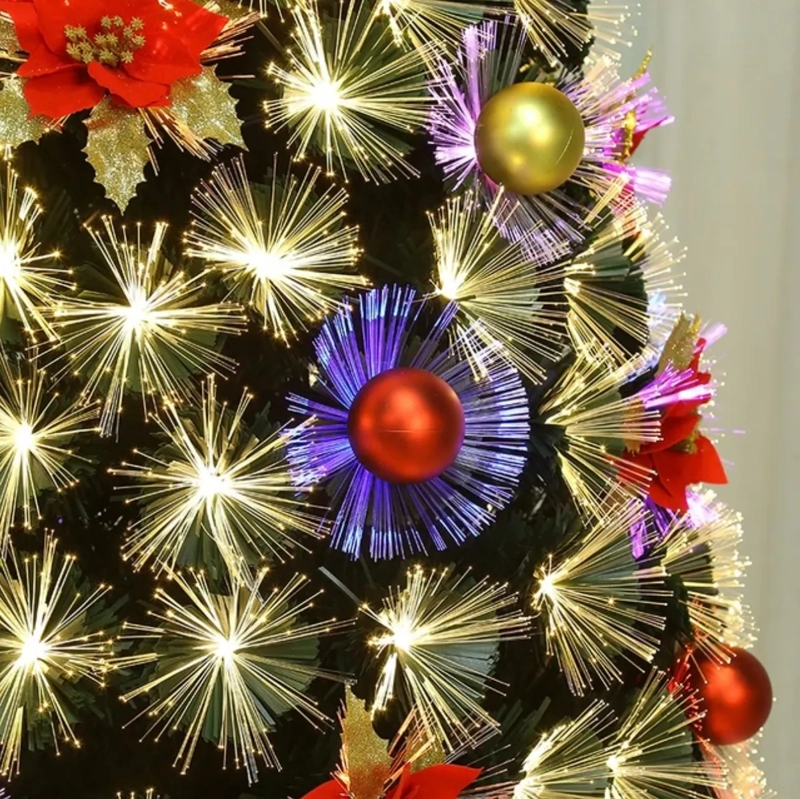 ARBOL DE NAVIDAD CON LUCES INCORPORADAS FIBRA OPTICA 210CM - 2