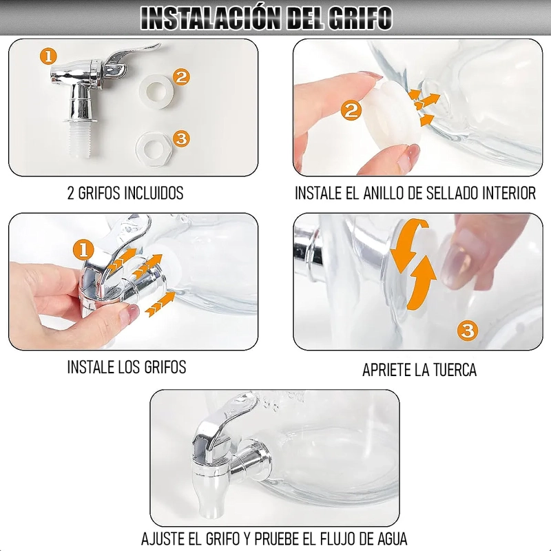 DISPENSADOR DE AGUA JUGOS Y BEBIDAS VIDRIO - 3