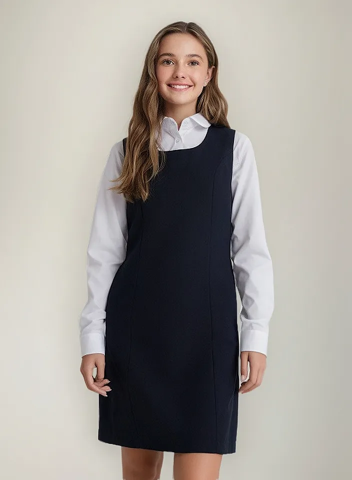 JUMPER AZUL NIÑA ESCOLAR JUVENIL UNIFORME ALGODON COLEGIO - 2
