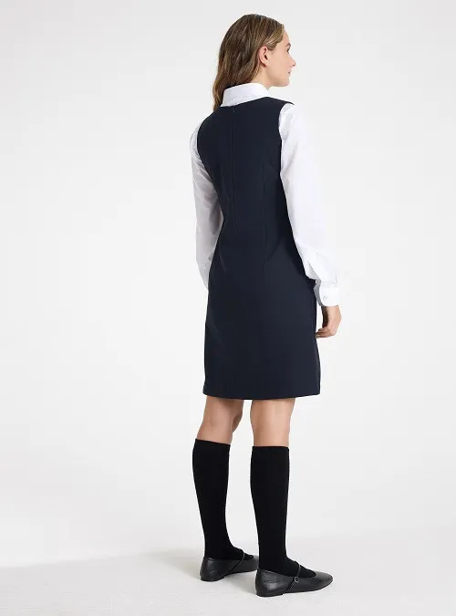 JUMPER AZUL NIÑA ESCOLAR JUVENIL UNIFORME ALGODON COLEGIO - 3