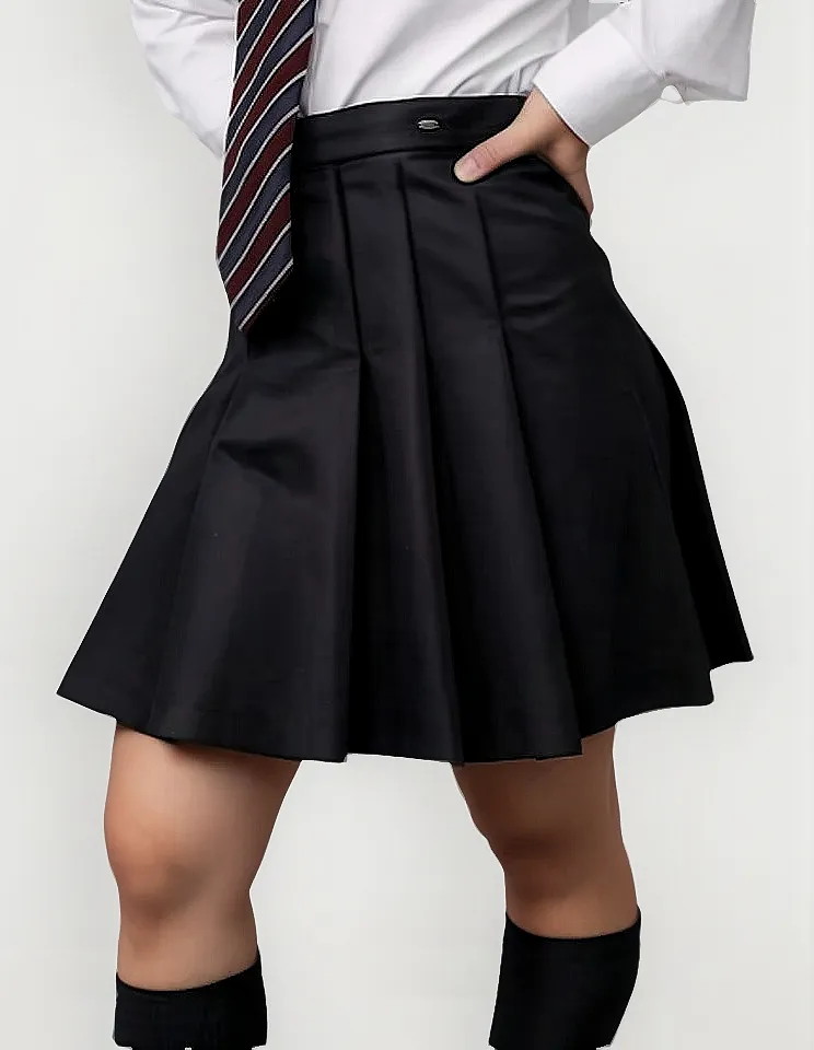FALDA ESCOLAR NIÑA AZUL 100% ALGODON COLEGIO JUVENIL - 1