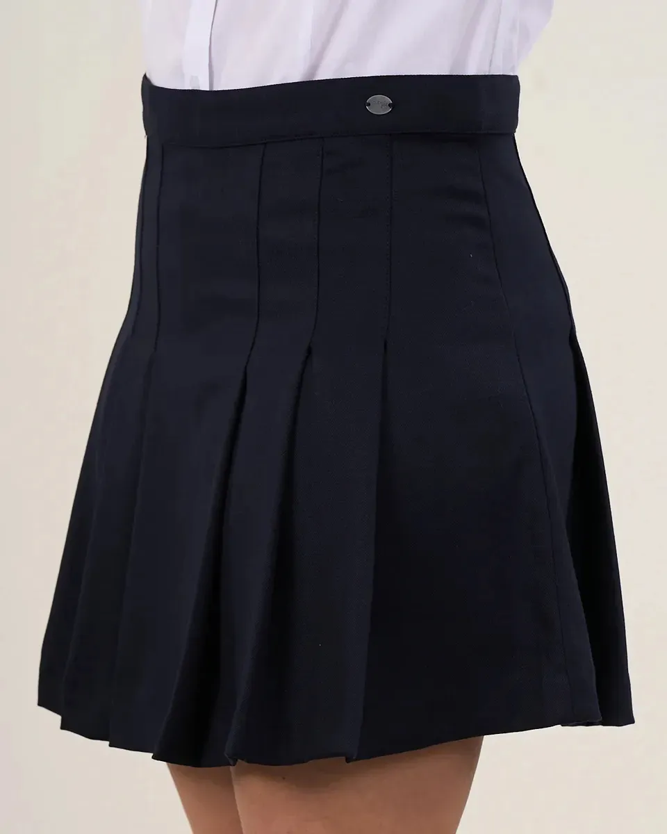 FALDA ESCOLAR NIÑA AZUL 100% ALGODON COLEGIO JUVENIL - 2