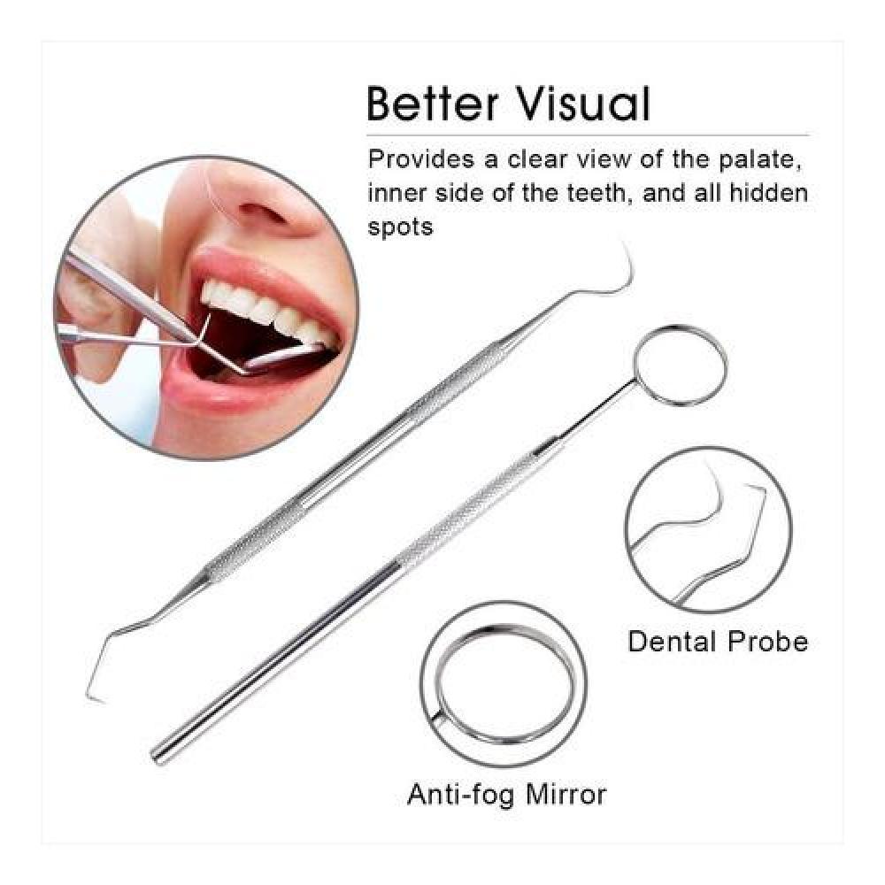 SET DE IMPLEMENTOS HIGIENE DENTAL HERRAMIENTAS ESPEJO - 3