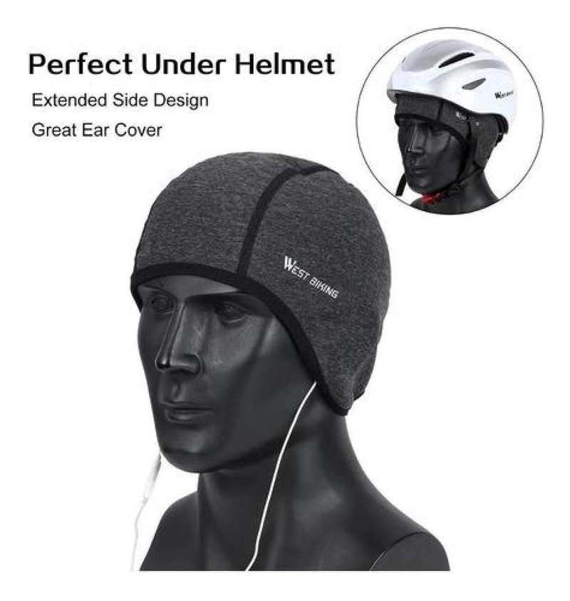 GORRO WEST BIKING GRIS PARA DEPORTES Y CICLISMO DÍAS FRÍOS E INVIERNO - 3