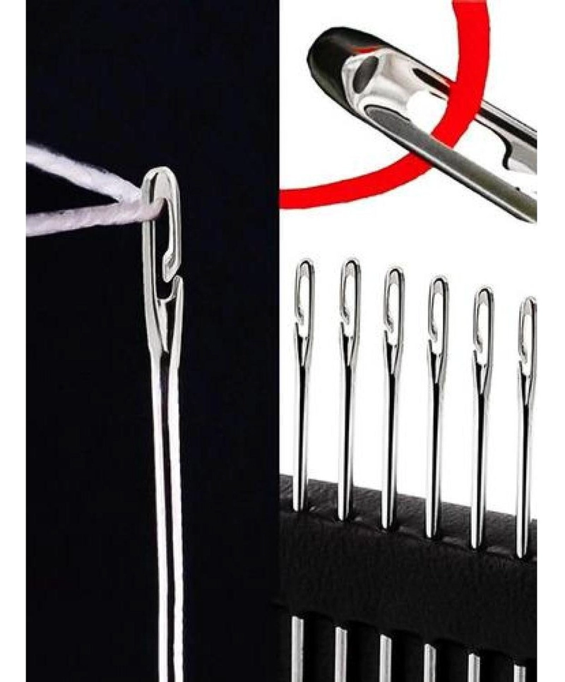 AGUJAS DE COSER ORIFICIOS LATERALES ENHEBRADO CIEGO LATERAL PLATEADO - 2