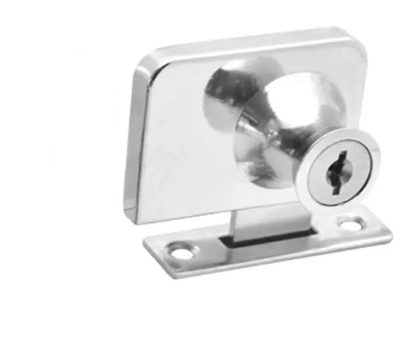 CERRADURA PUERTA VIDRIO MUEBLE DOBLE 5 A 8 MM - 2