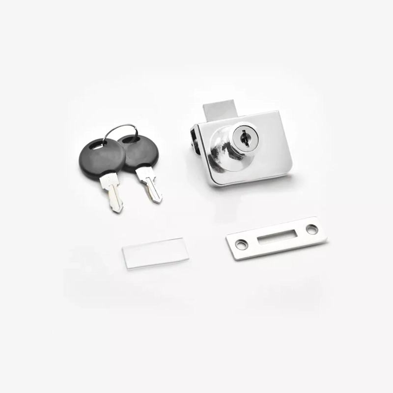 CERRADURA PUERTA VIDRIO MUEBLE DOBLE 5 A 8 MM - 3