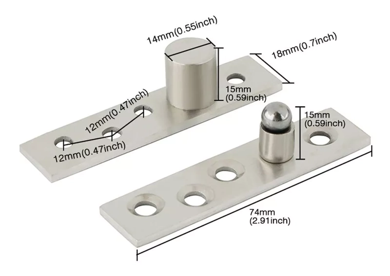 BISAGRA PIVOTANTE ACERO INOXIDABLE PUERTA 160 KILOS - 2