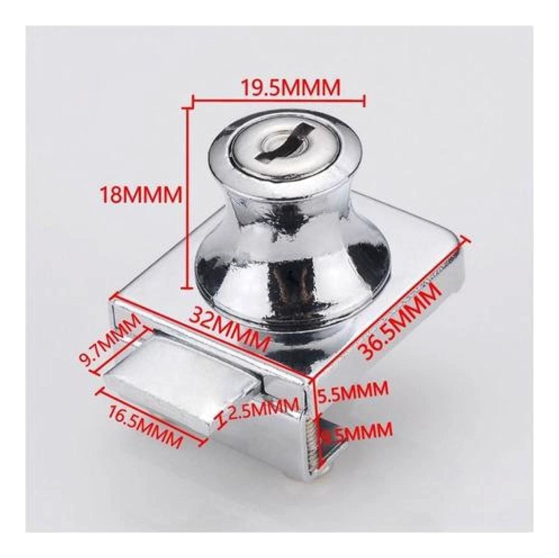 CERRADURA VIDRIO TEMPLADO SEGURA Y RESISTENTE MUEBLES PLATEADO - 4