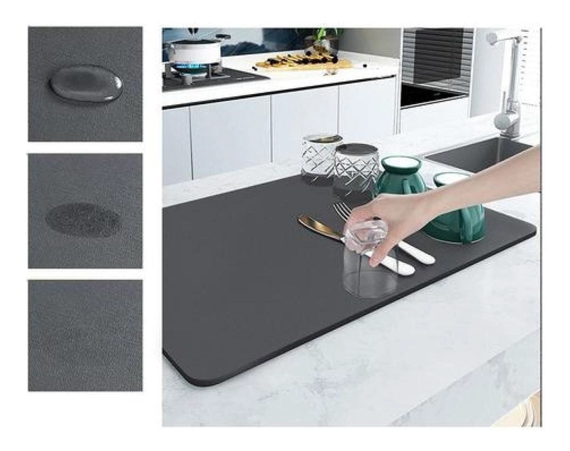 ESTERA DE SECADO PLATOS TAZAS COCINA BAR CAFETERIA 40X30 CM - NEGRO - 2