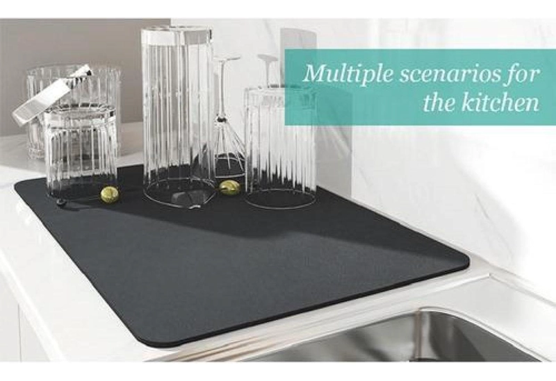 ESTERA DE SECADO PLATOS TAZAS COCINA BAR CAFETERIA 40X30 CM - NEGRO - 7
