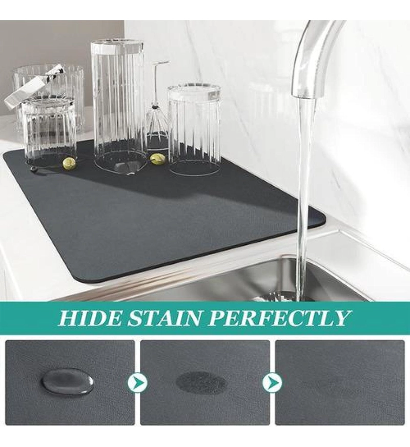 ESTERA DE SECADO PLATOS TAZAS COCINA BAR CAFETERIA 40X30 CM - NEGRO - 9