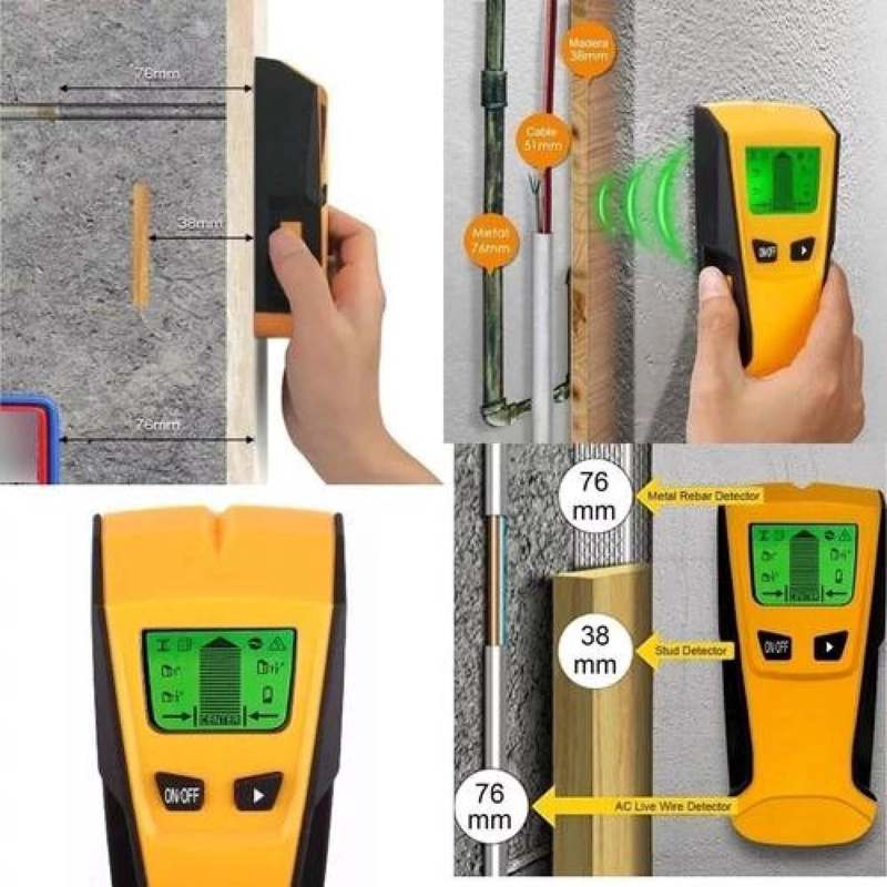 DETECTOR DE METALES 3 EN 1 PARA MUROS METALES CLAVOS Y CABLEADO - 8