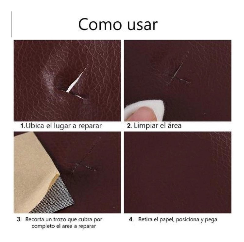 PARCHE REPARACIÓN CUERO DE SINTÉTICO PU AUTOADHESIVO 50X40CM - 4