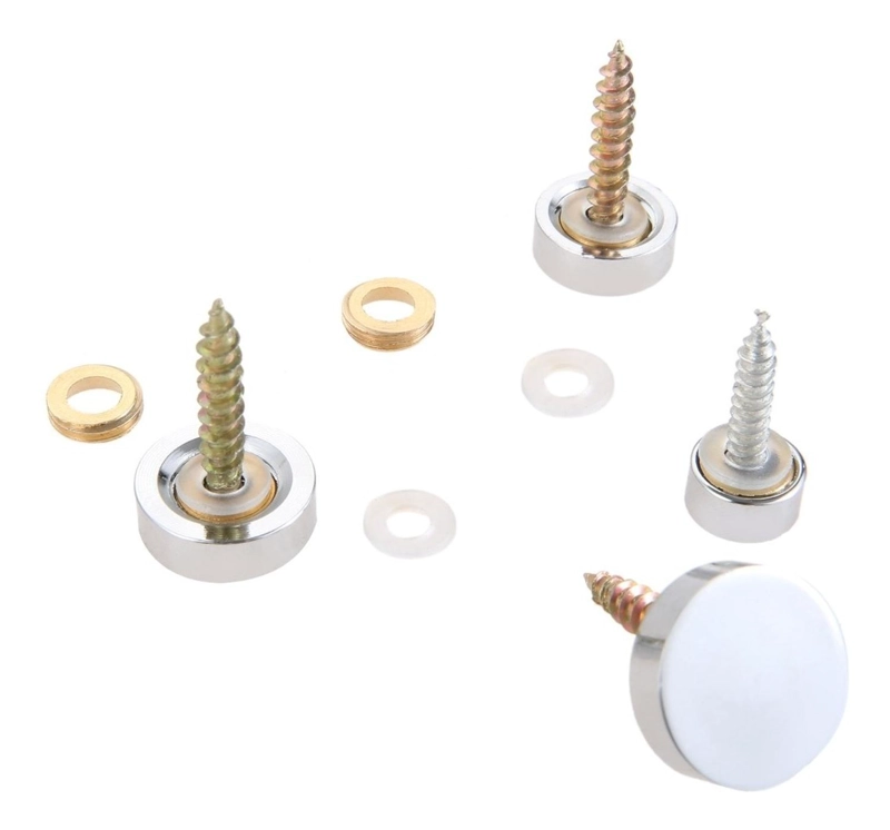 SET 4 TORNILLOS CON TAPA INSTALACION ESPEJOS DECORATIVOS TAMAÑO 10 MM 10 MM (4 UNIDADES) - 4