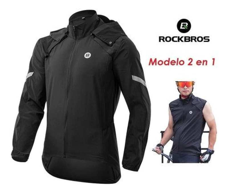CORTAVIENTOS MUJER ROCKBROS CON MANGAS EXTRAÍBLES 2 EN 1 BICICLETA - 2