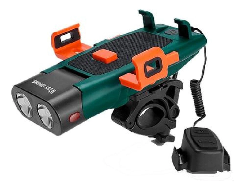 LUZ DELANTERA WEST BIKING 5 EN 1 SOPORTE CELULAR BOCINA POWER BANK - 1