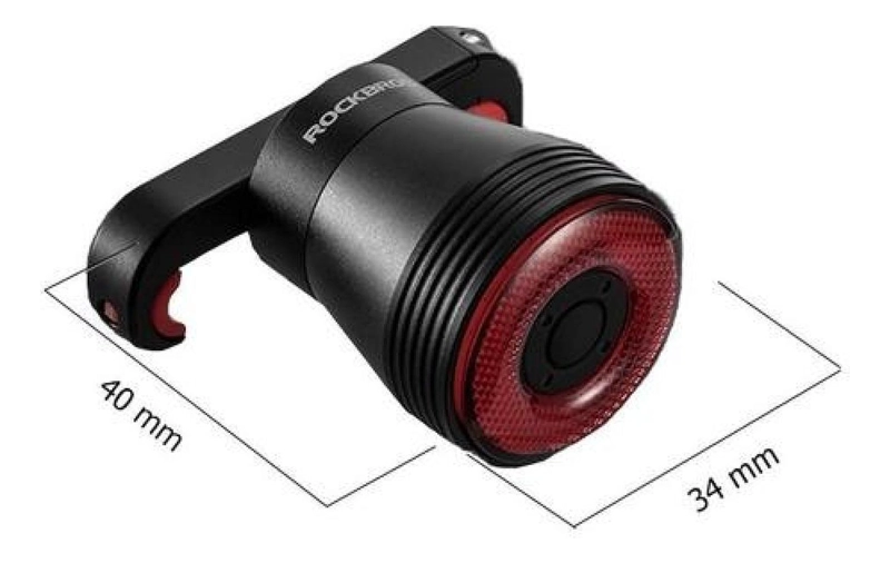 LUZ TRASERA ROCKBROS SMART SENSOR FRENADO USB PARA BICICLETA NEGRO - 2