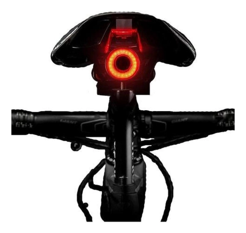 LUZ TRASERA ROCKBROS SMART SENSOR FRENADO USB PARA BICICLETA NEGRO - 4