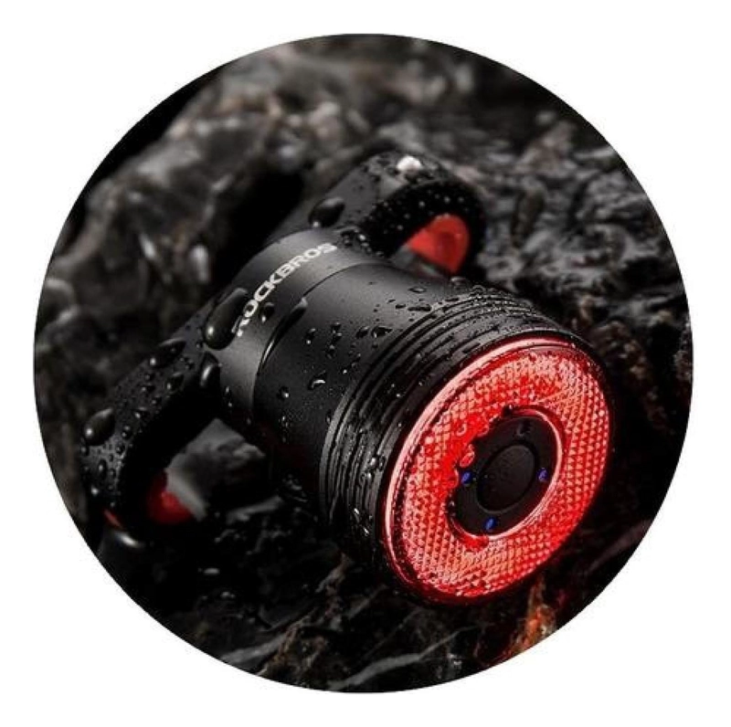 LUZ TRASERA ROCKBROS SMART SENSOR FRENADO USB PARA BICICLETA NEGRO - 6