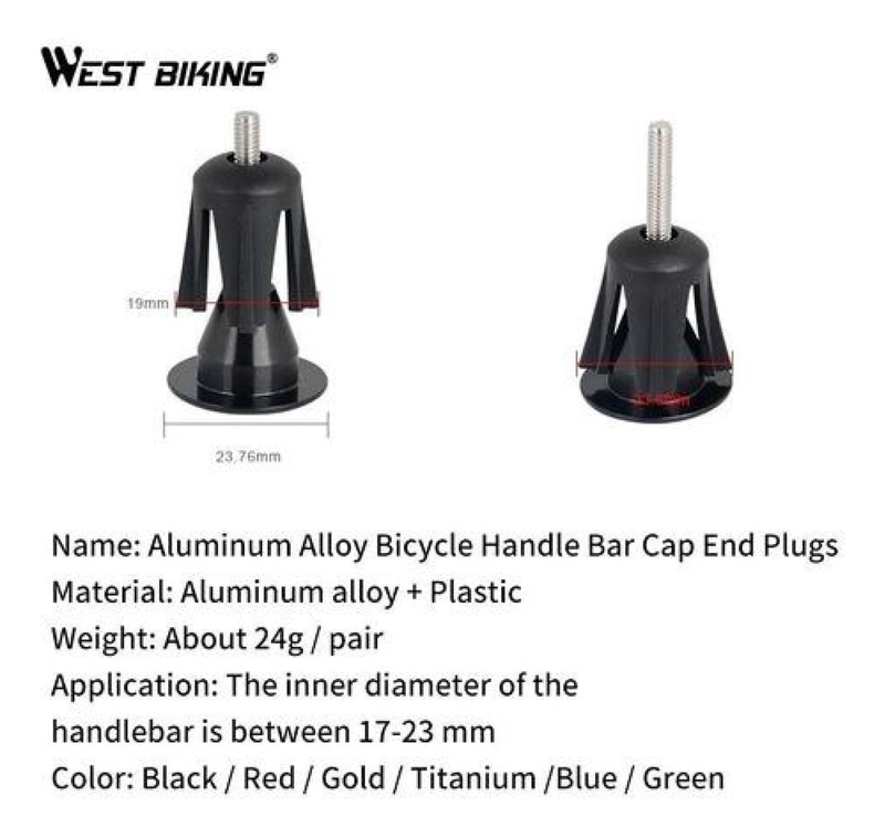 TAPAS DE ALUMINIO PARA MANILLAR, TAPONES MANUBRIO BICICLETA - 5