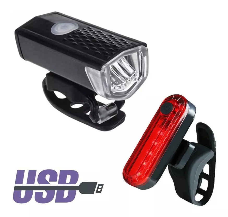 JUEGO LUCES TRASERA Y DELANTERA BICICLETA RESISTENTE LLUVIA - 3
