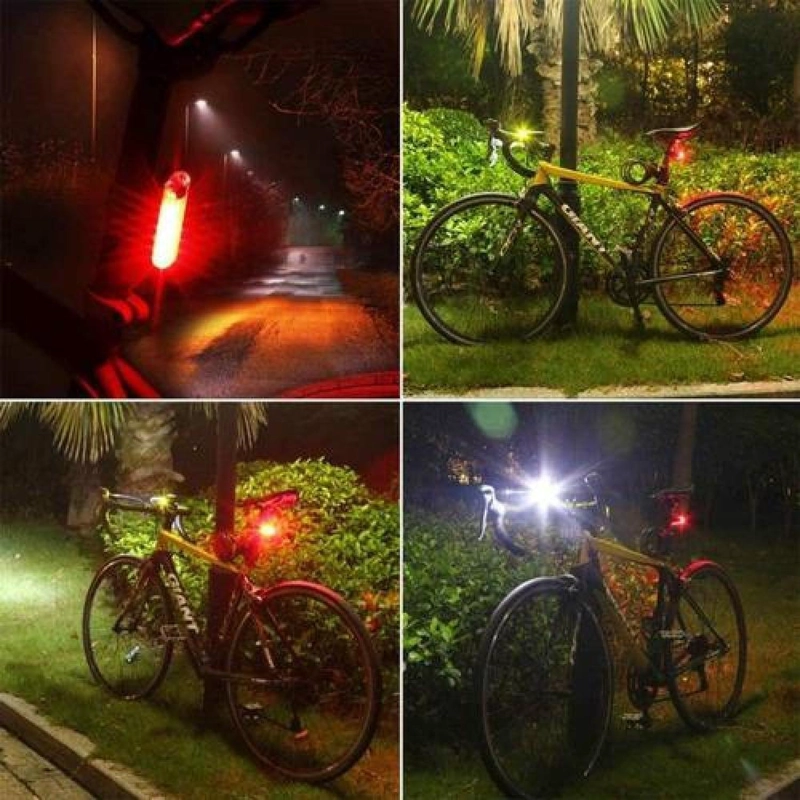 JUEGO LUCES TRASERA Y DELANTERA BICICLETA RESISTENTE LLUVIA - 6