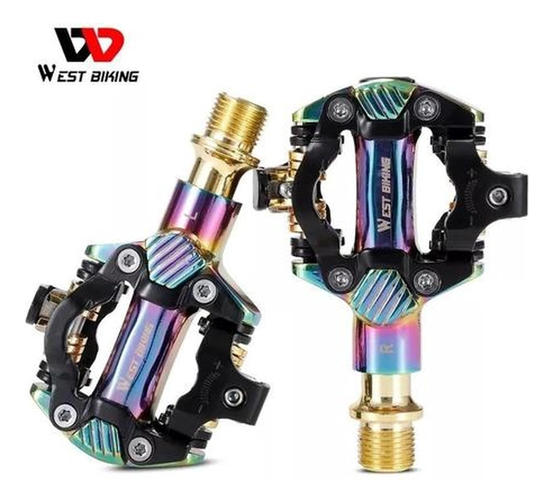 PEDALES + CALAS WEST BIKING ANCLAJE SPD WESTBIKING PARA MTB CICLISMO - 2