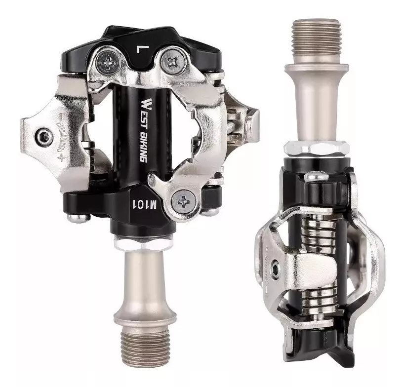 PEDALES + CALAS WEST BIKING ANCLAJE SPD WESTBIKING PARA MTB CICLISMO - 2