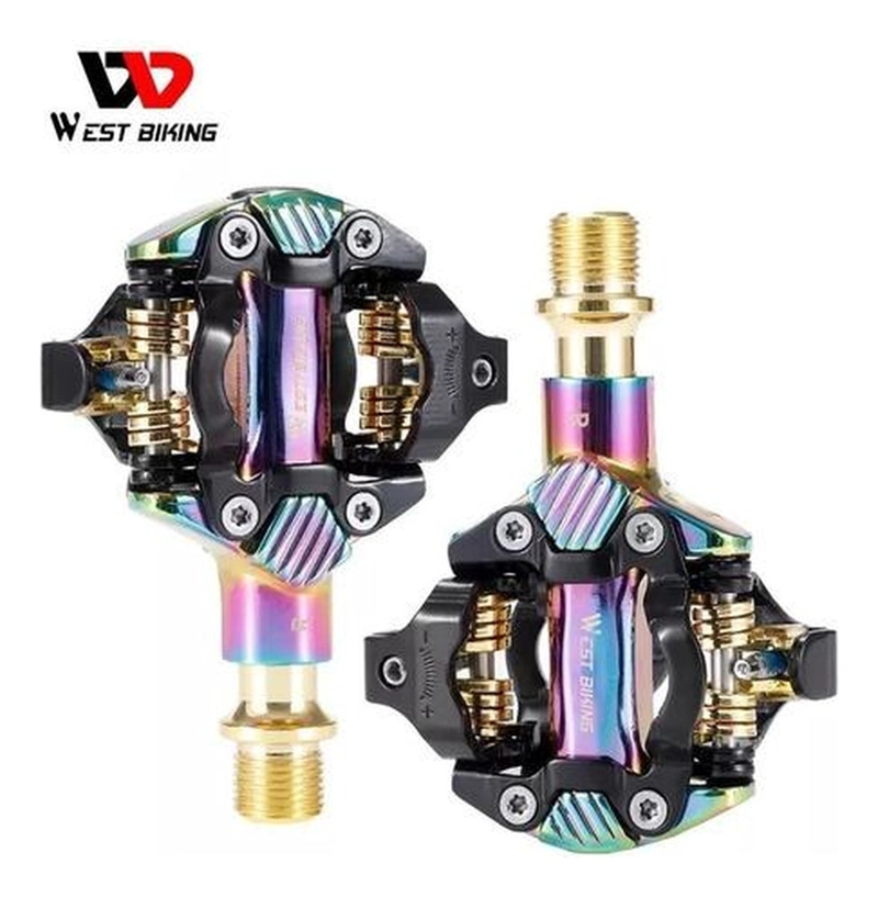 PEDALES + CALAS WEST BIKING ANCLAJE SPD WESTBIKING PARA MTB CICLISMO - 5