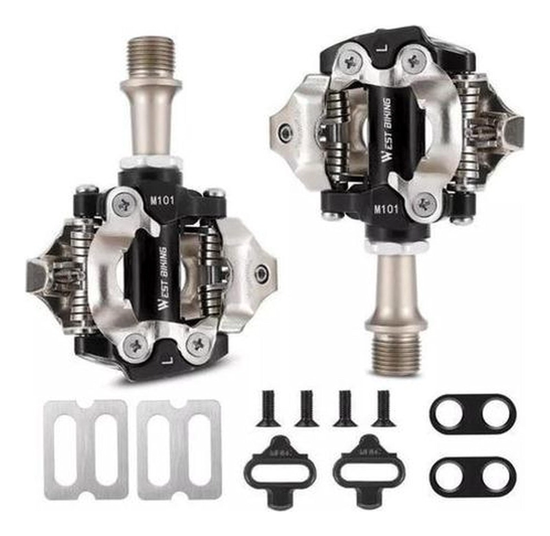 PEDALES + CALAS WEST BIKING ANCLAJE SPD WESTBIKING PARA MTB CICLISMO - 6