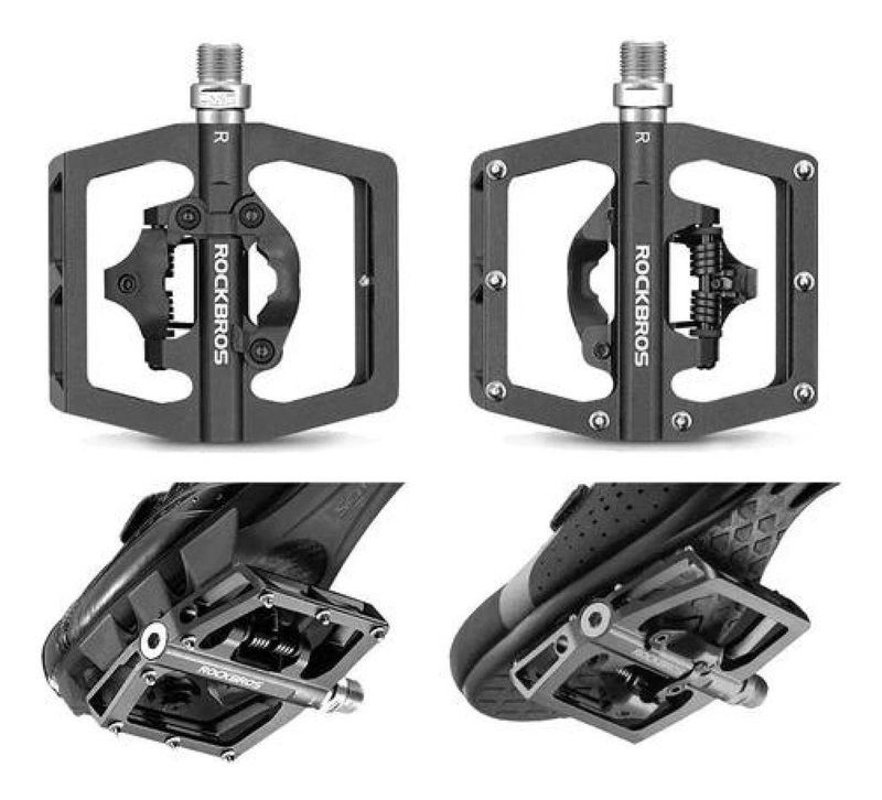 PEDALES ROCKBROS MIXTOS PLATAFORMA / FIJACIÓN. MTB BICICLETA - 1