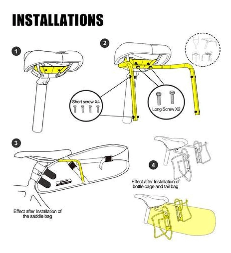 SOPORTE ESTABILIZADOR ALEACIÓN TRASERO SILLÍN BOLSO BICICLETA RUTA - 8