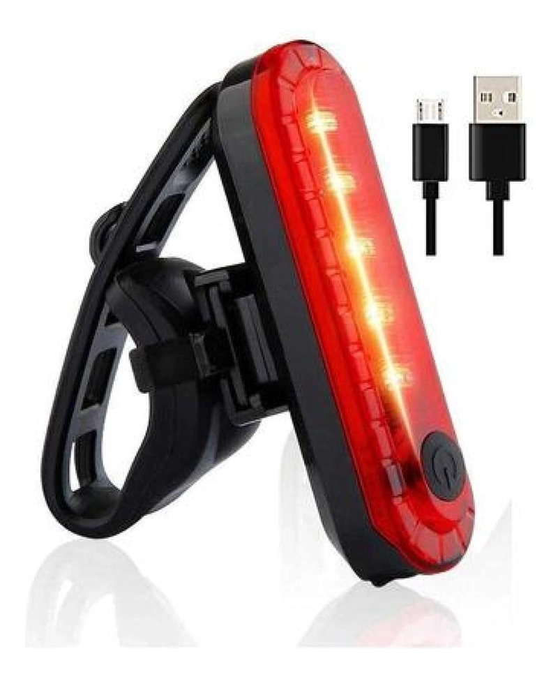 LUZ BRILLANTE ROJA PARA BICICLETA, TRASERA USB MULTICOLOR - 1