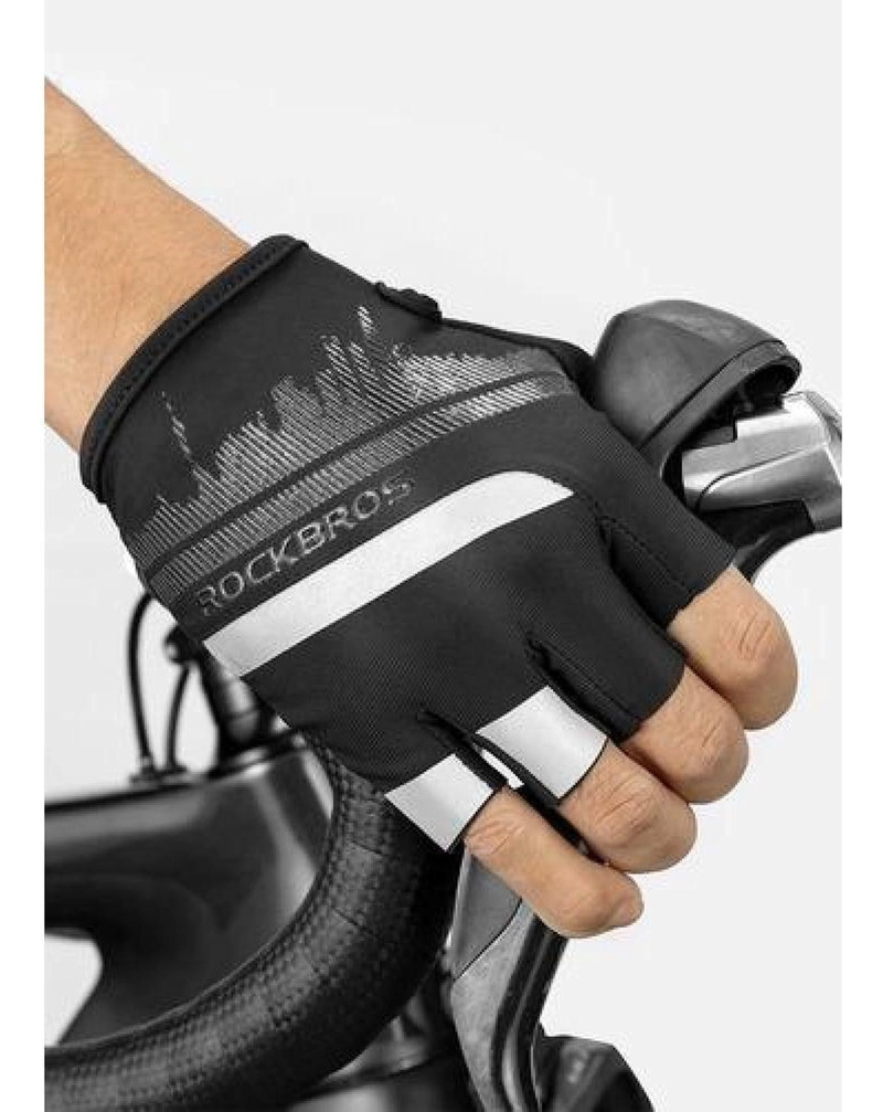 GUANTES ROCKBROS REFLECTANTES DEDO CORTO MTB RUTA BICICLETA - 5