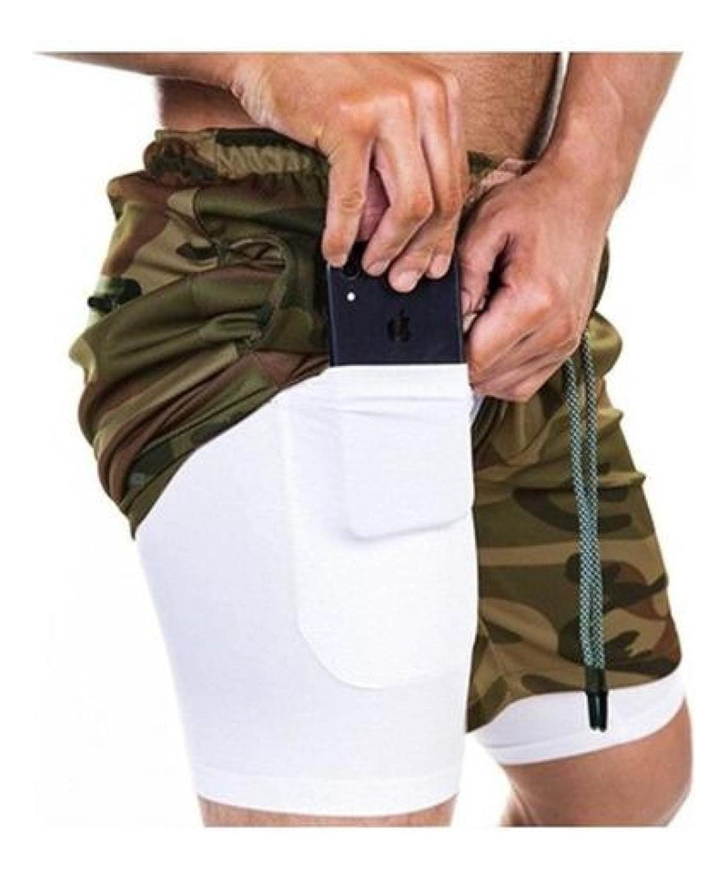 SHORT HOMBRE OEM ALEACIÓN GIMNASIO CON CALZA Y BOLSILLO PARA CELULAR - 2