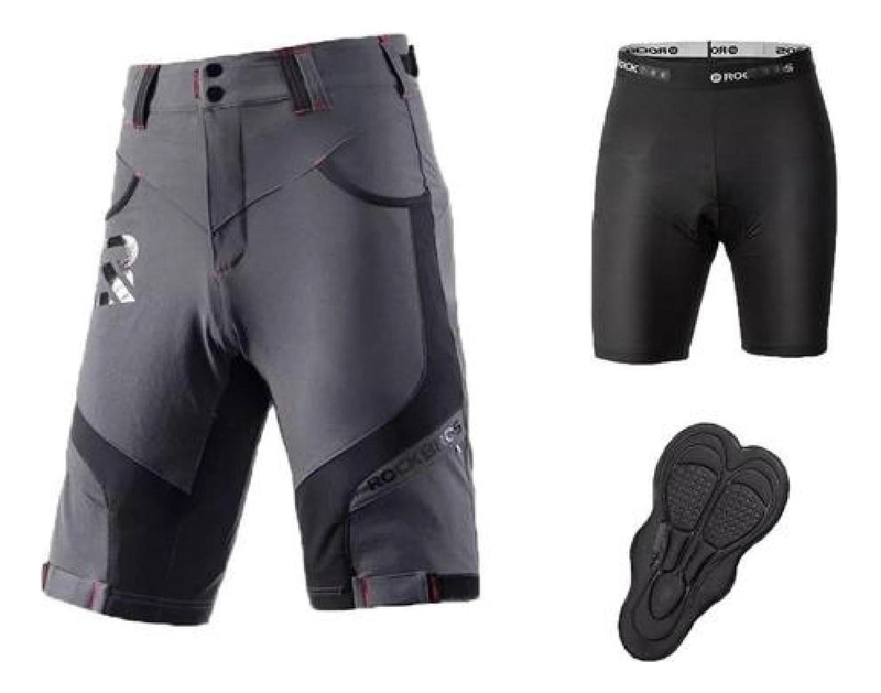 SET PANTALON SHORT + ROPA INTERIOR DE CICLISMO ROCKBROS MTB - 1