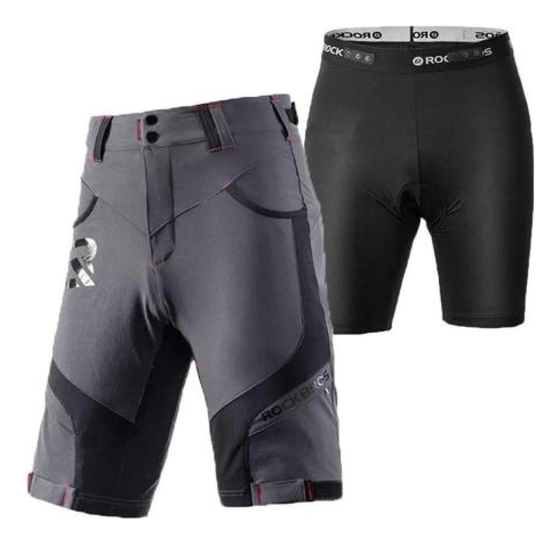 SET PANTALON SHORT + ROPA INTERIOR DE CICLISMO ROCKBROS MTB - 2
