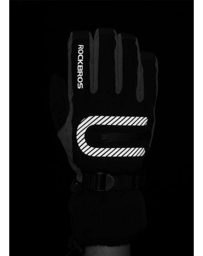 GUANTES FRIO EXTREMO ROCKBROS 2 EN 1. NIEVE MOTO BICICLETA GRIS M - 6