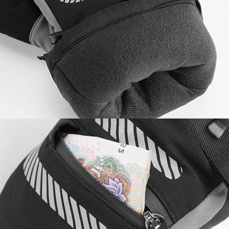GUANTES FRIO EXTREMO ROCKBROS 2 EN 1. NIEVE MOTO BICICLETA GRIS M - 7