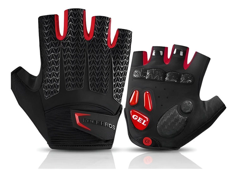 GUANTES ROCKBROS CON GEL MTB RUTA SIN DEDOS BICICLETA - 1