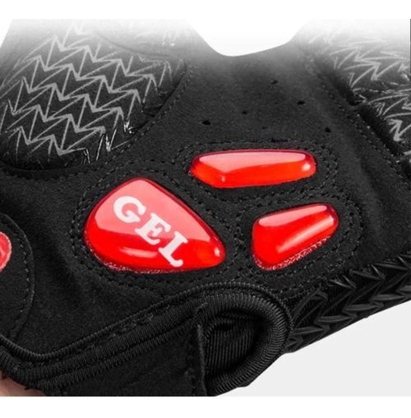 GUANTES ROCKBROS CON GEL MTB RUTA SIN DEDOS BICICLETA - 4