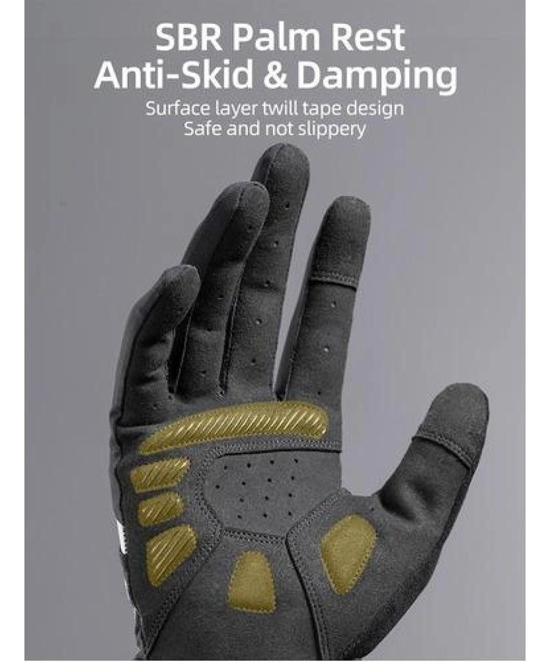 GUANTES REFLECTANTES ROCKBROS, MTB RUTA DEDO LARGO BICICLETA - 2