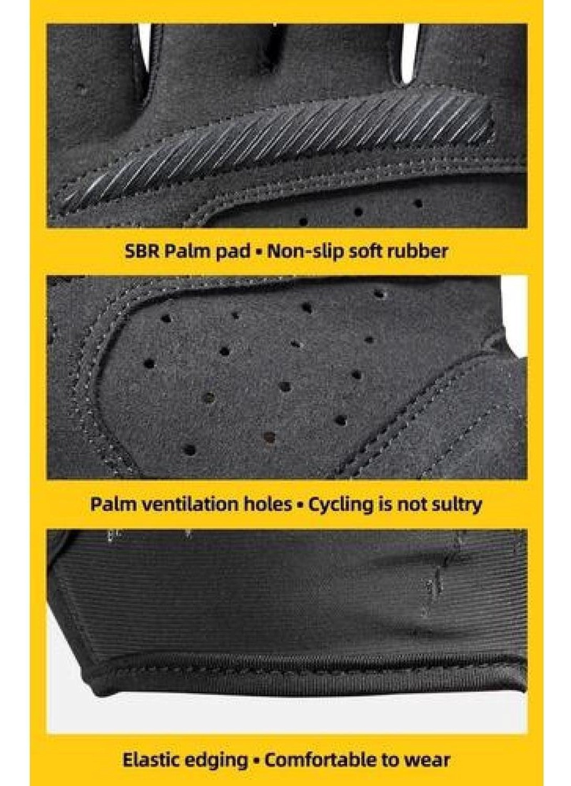 GUANTES REFLECTANTES ROCKBROS, MTB RUTA DEDO LARGO BICICLETA - 7
