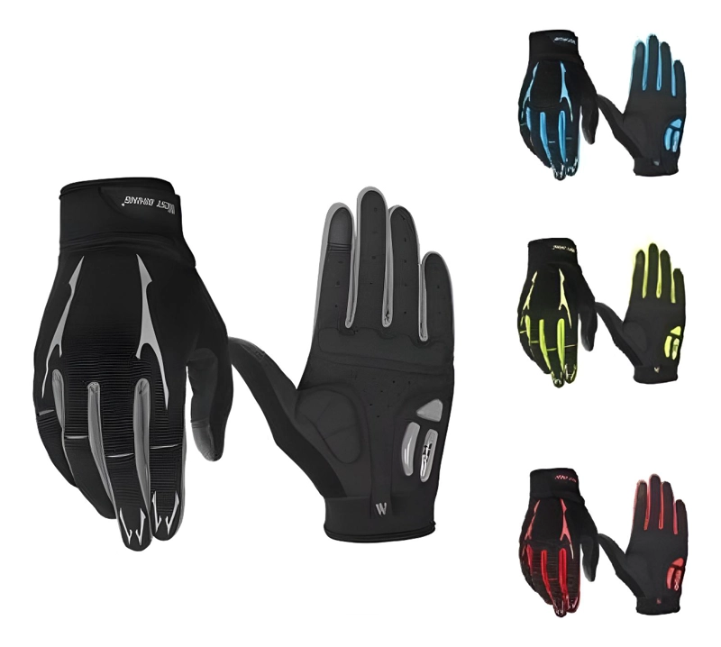 GUANTES WEST BIKING CON GEL RUTA Y MTB DEDO LARGO BICICLETA - 1