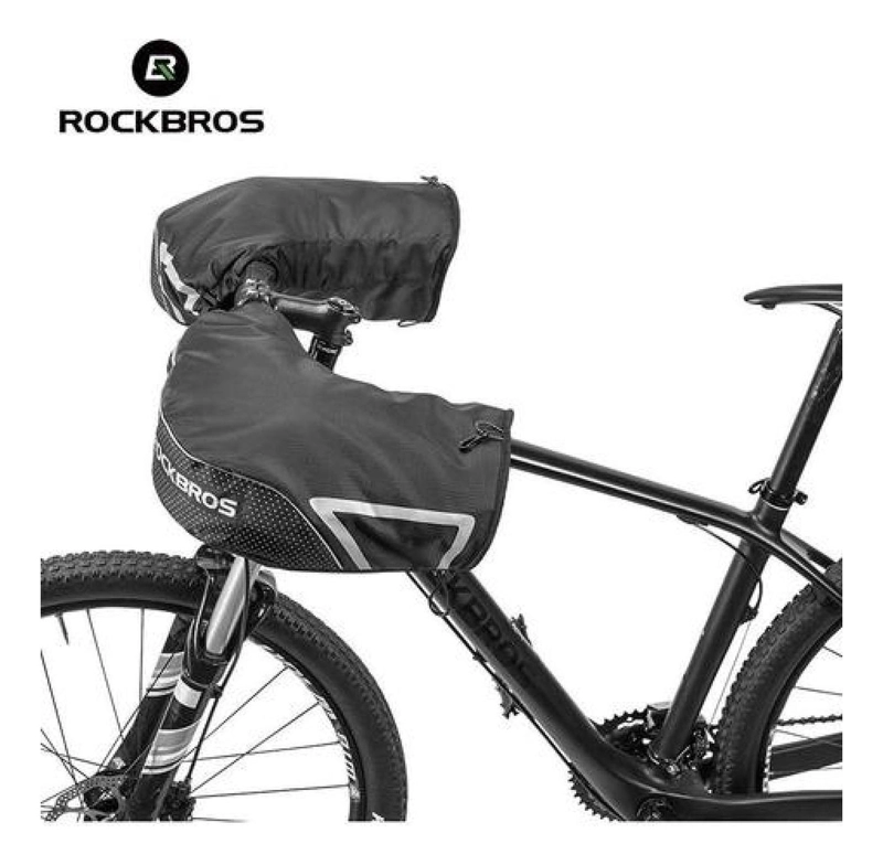 CUBREPUÑO MANOPLAS MANILLAR DE MOTO Y BICICLETA IMPERMEABLE NEGRO - 3