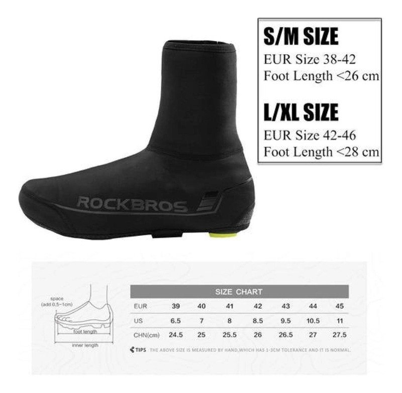 CUBREZAPATO ROCKBROS TERMICO IMPERMEABLE WINDPROOF BICICLETA - 8